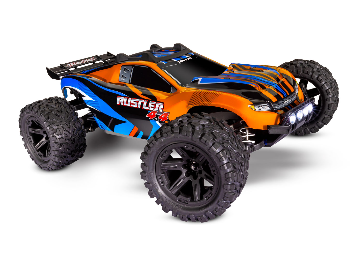 Traxxas Rustler 4x4 XL5 4WD electro truggy RTR 2.4Ghz met LED verlichting inclusief Power Pack - Oranje