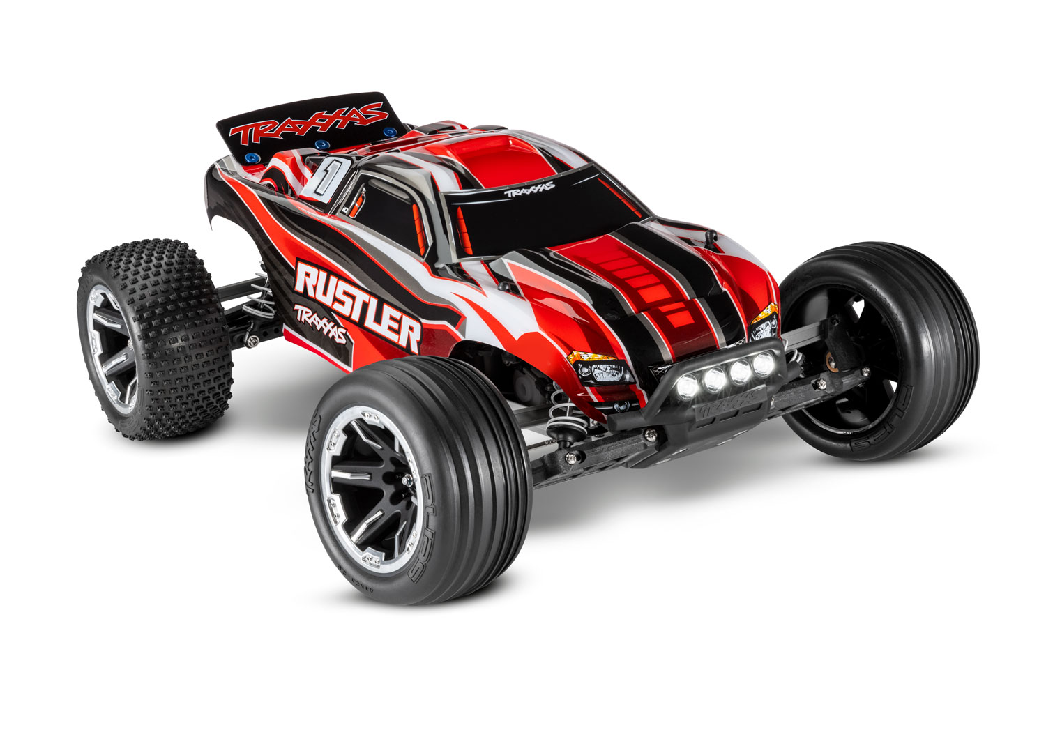 Traxxas Rustler XL5 2WD electro truggy RTR 2.4Ghz met LED verlichting inclusief Power Pack - Rood