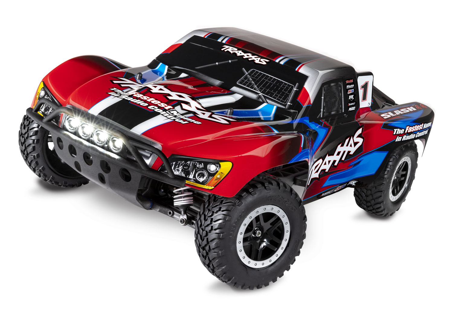 Traxxas Slash 4x4 XL5 4WD short course truck RTR 2.4Ghz met LED verlichting inclusief Power Pack - Rood