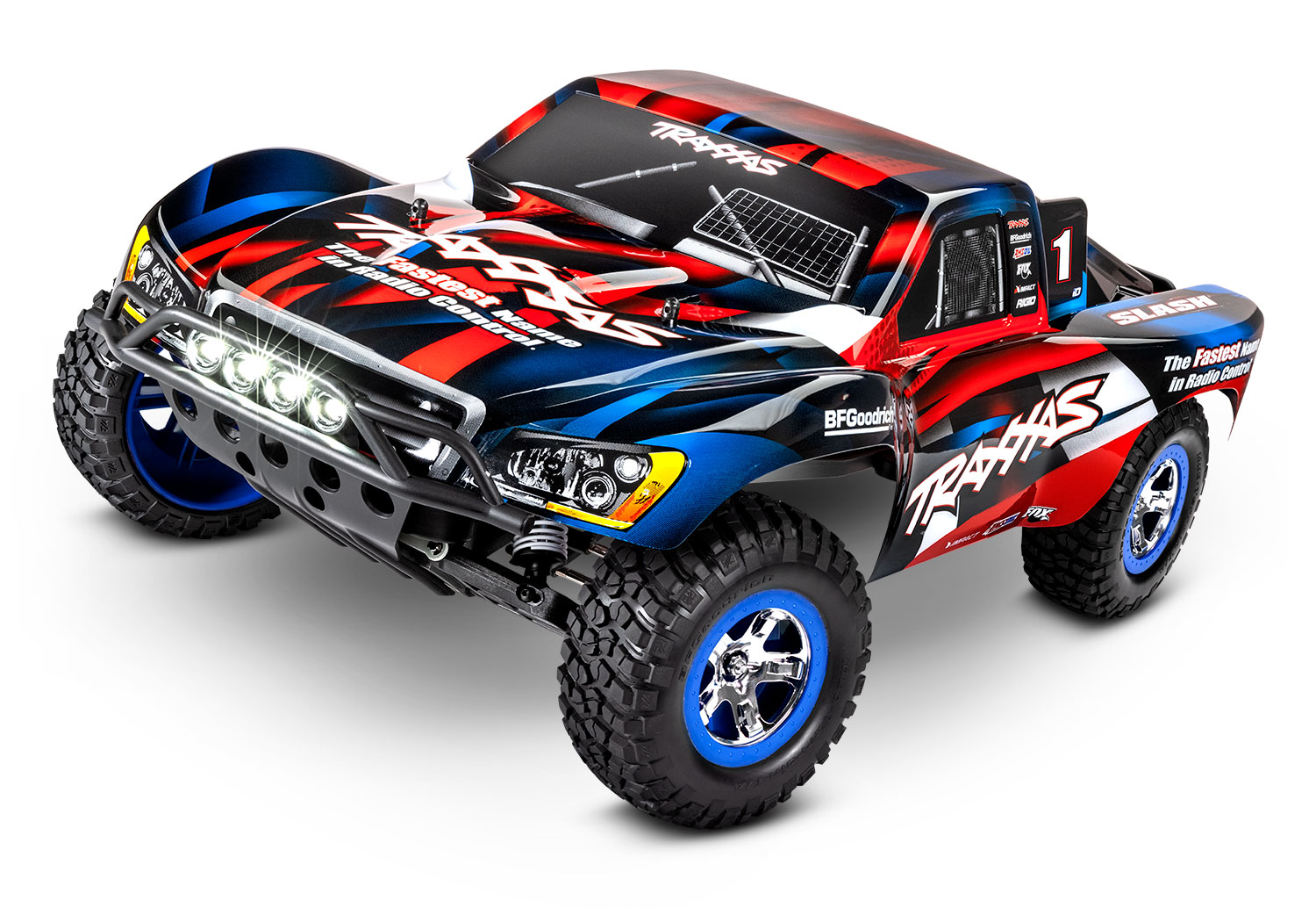 Traxxas Slash XL5 2WD short course truck RTR 2.4Ghz met LED verlichting inclusief Power Pack - Rood/Blauw