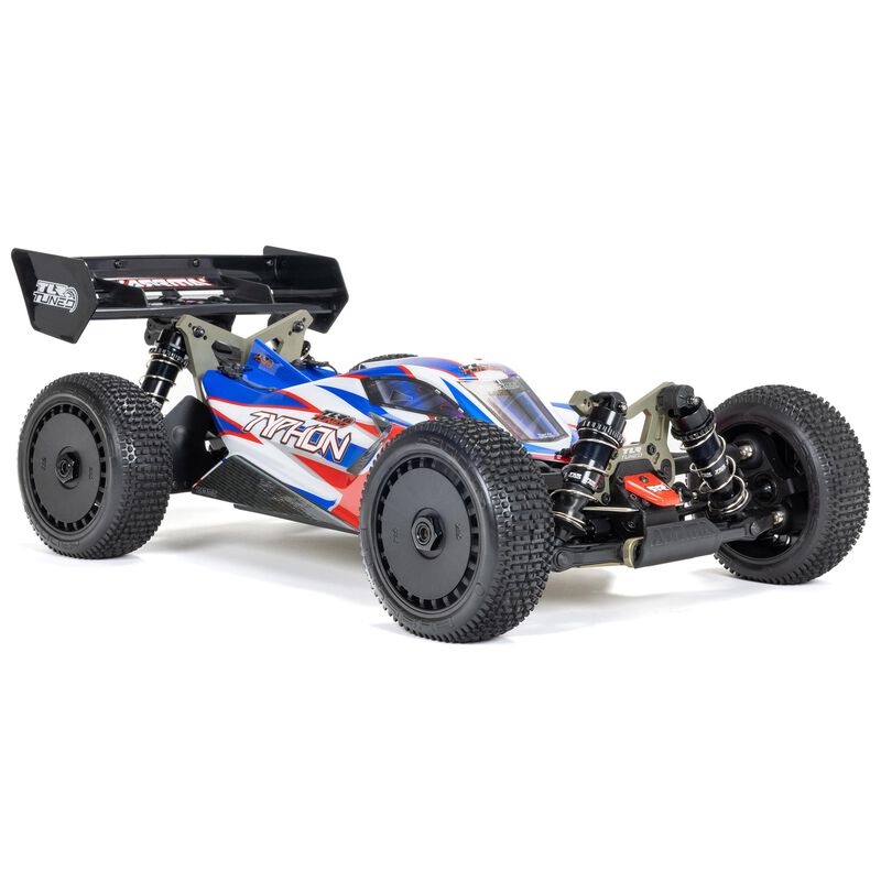 ARRMA 1/8 TLR Tuned TYPHON 6S 4WD BLX Buggy RTR Rood/Blauw