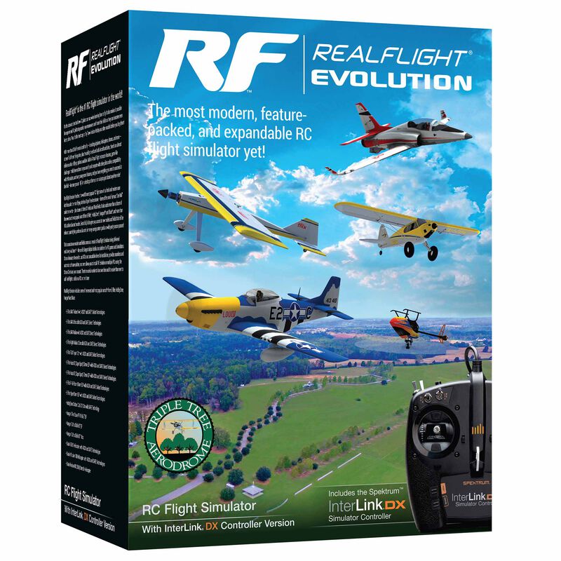 RealFlight Evolution vliegsimulator compleet met Spektrum InterLink DX zender (versie 2023)