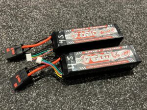 2x Team Corally 7000mah 4S 14.8 volt lipo batterijen met QS8 stekkers (gebruikt)!