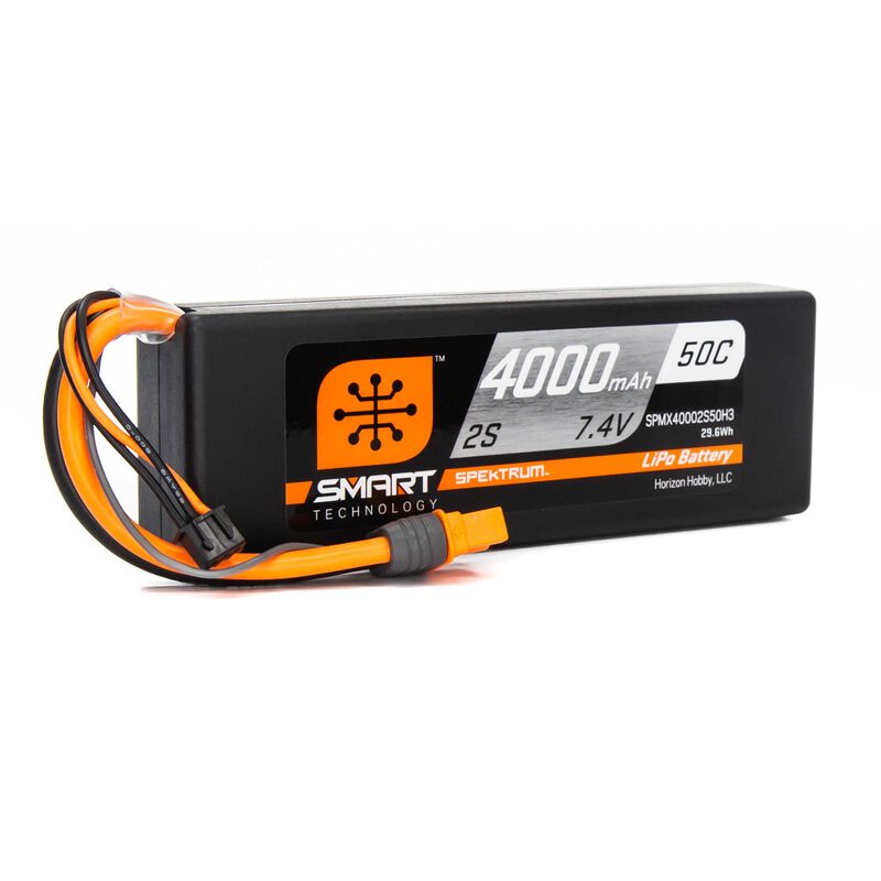 SPEKTRUM 7.4V 4000mAh 2S 50C Smart LiPo Battery, IC3 - SPMX40002S50H3