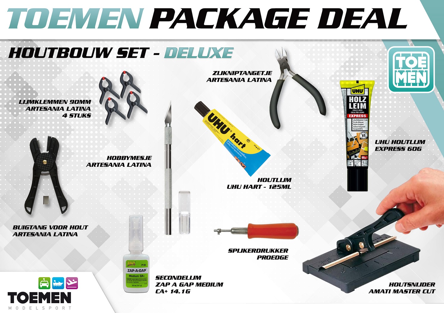 Toemen Package Deal Houtbouw set - Deluxe (9 stuks)