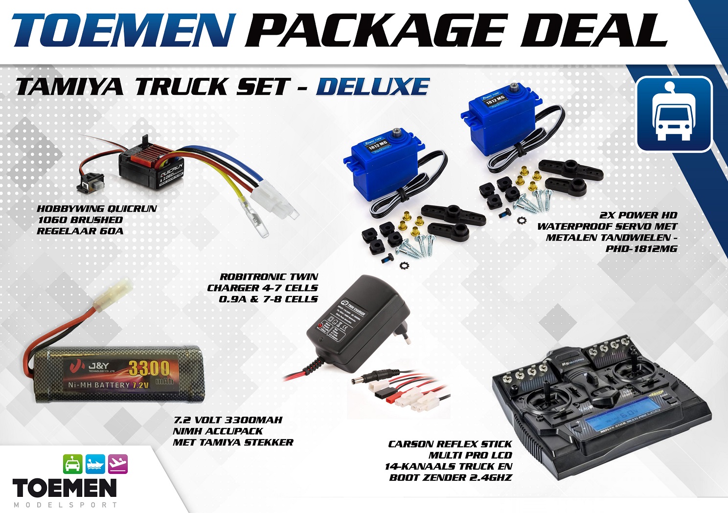 Toemen Package Deal Tamiya Truck Set - Deluxe