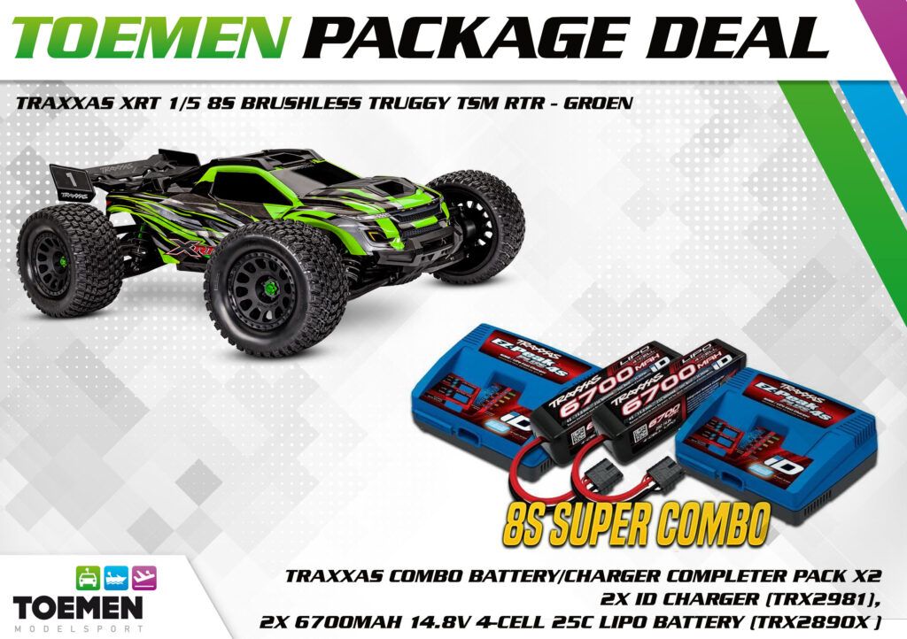 traxxas xrt 1/5 8s brushless truggy tsm rtr groen inclusief power package