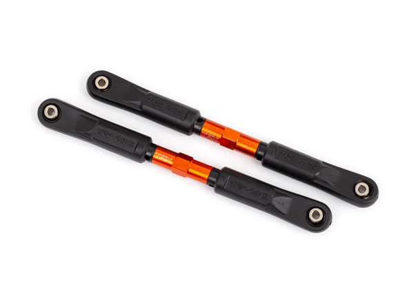 Traxxas Camber links, front, Sledge (TUBES orange-anodized, 7075-T6 aluminum, stronger than titanium) (117mm) (2)/ rod ends, assembled with steel hollow balls (4)/ aluminum wrench, 8mm (1) - TRX9547T