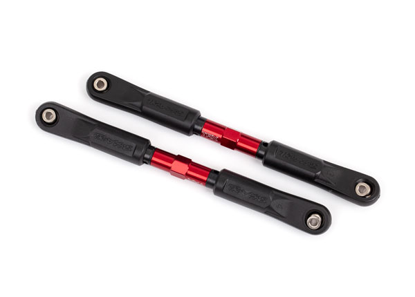 Traxxas Camber links, front, Sledge (TUBES red-anodized, 7075-T6 aluminum, stronger than titanium) (117mm) (2)/ rod ends, assembled with steel hollow balls (4)/ aluminum wrench, 8mm (1) - TRX9547R