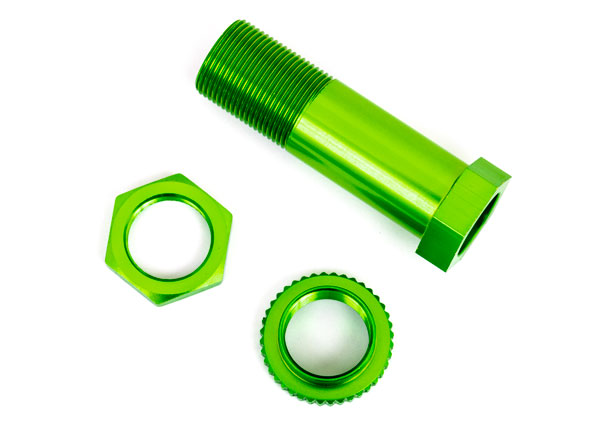 Traxxas Servo saver post/ adjuster nut/ locknut (green-anodized, 6061-T6 aluminum) (1 each) - TRX9545G
