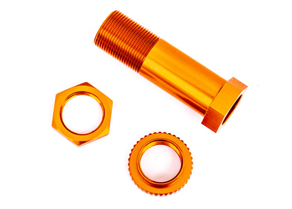 Traxxas Servo saver post/ adjuster nut/ locknut (orange-anodized, 6061-T6 aluminum) (1 each) - TRX9545T