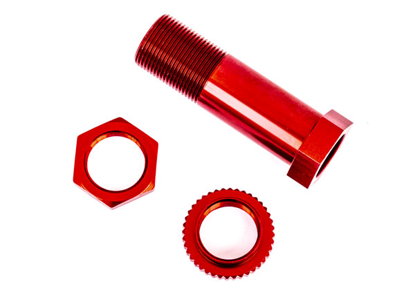 Traxxas Servo saver post/ adjuster nut/ locknut (red-anodized, 6061-T6 aluminum) (1 each) - TRX9545R