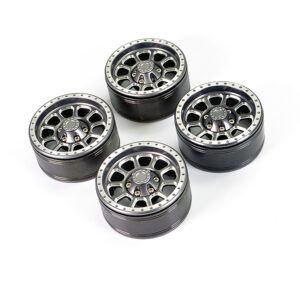 fastrax aluminium beadlock ten 1.9" wheels titanium 4pc