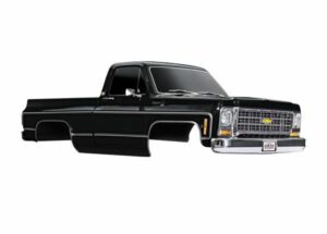 traxxas body, chevrolet k10 truck (1979), complete, black (painted, decals applied) (includes grille, side mirrors, door handles, windshield wipers, & clipless mounting) (requires trx9288 inner fenders)