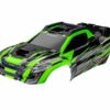 traxxas body, xrt, green (painted, decals applied) (assembled with front & rear body supports for clipless mounting, roof & hood skid pads) trx7812g