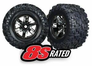 traxxas tires & wheels, x maxx black chrome trx7772a