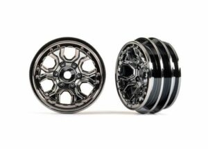 traxxas wheels, 1.0 (black chrome) (2) trx9770 blkcr