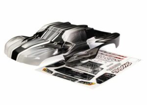 traxxas body, slash 2wd, prographix (graphics are printed, requires paint & final color application)/ decal sheet trx5851l