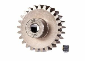 traxxas gear, 25 t pinion (1.0 metric pitch) (fits 5mm shaft)/ set screw (for use only with steel spur gears) trx6492x