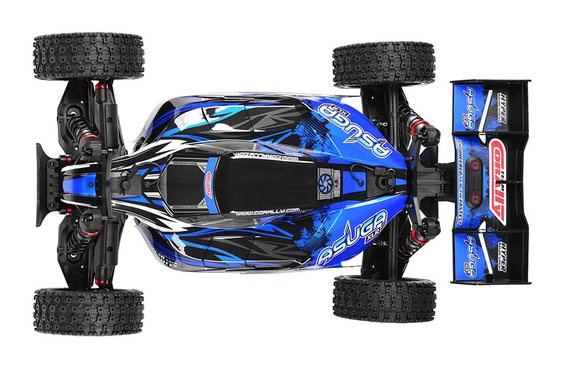 team corally asuga xlr 6s brushless buggy rtr blauw