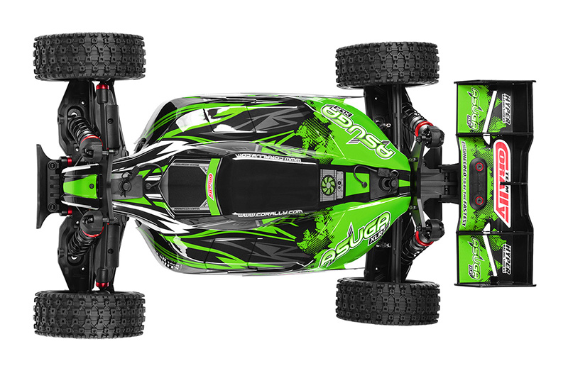team corally asuga xlr 6s brushless buggy rtr groen
