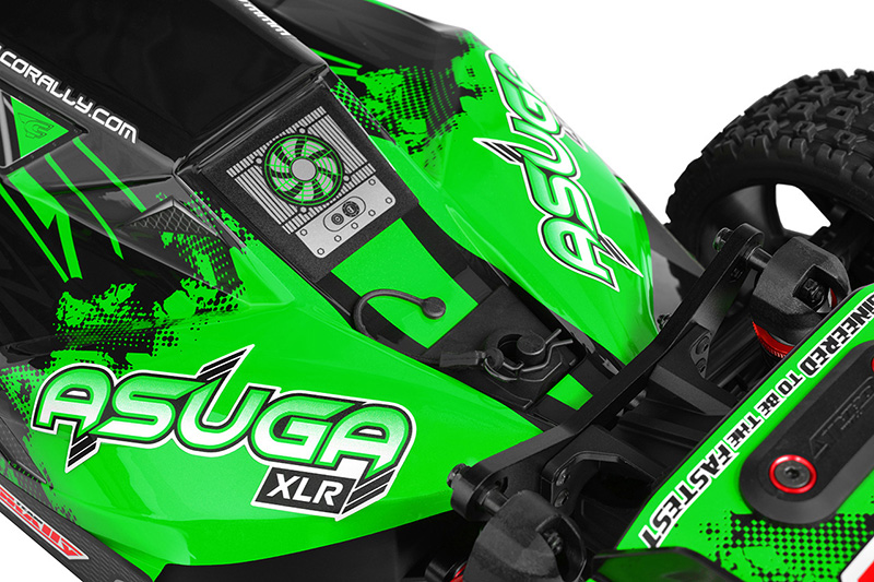 team corally asuga xlr 6s brushless buggy rtr groen