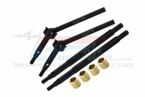 gpm traxxas trx 4m carbon steel front cvd and (+5mm) rear axle shafts set