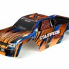 traxxas body, stampede vxl, orange & blue (painted, decals applied) trx3620t