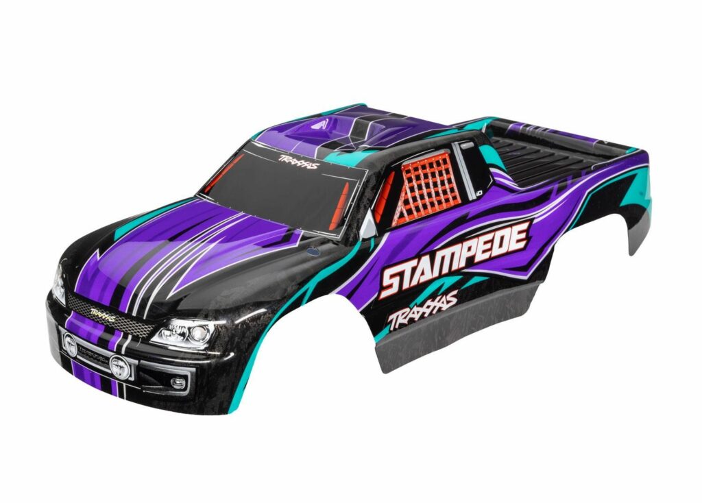 traxxas body, stampede (also fits stampede vxl), purple (painted, decals applied) trx3651p