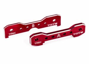 traxxas tie bars, front, 7075 t6 aluminum (red anodized) (fits sledge) trx9629r