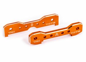 traxxas tie bars, front, 7075 t6 aluminum (orange anodized) (fits sledge) trx9629t