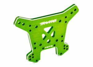 traxxas shock tower, rear, 7075 t6 aluminum (green anodized) (fits sledge) trx9638g