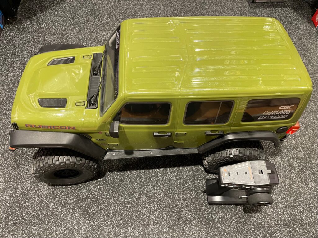 axial 1/6 scx6 jeep jlu wrangler 4wd rock crawler rtr – groen als nieuw