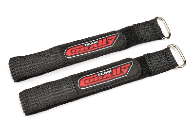 team corally pro battery straps 250x20mm metal buckle silicone anti slip strings black 2 pcs