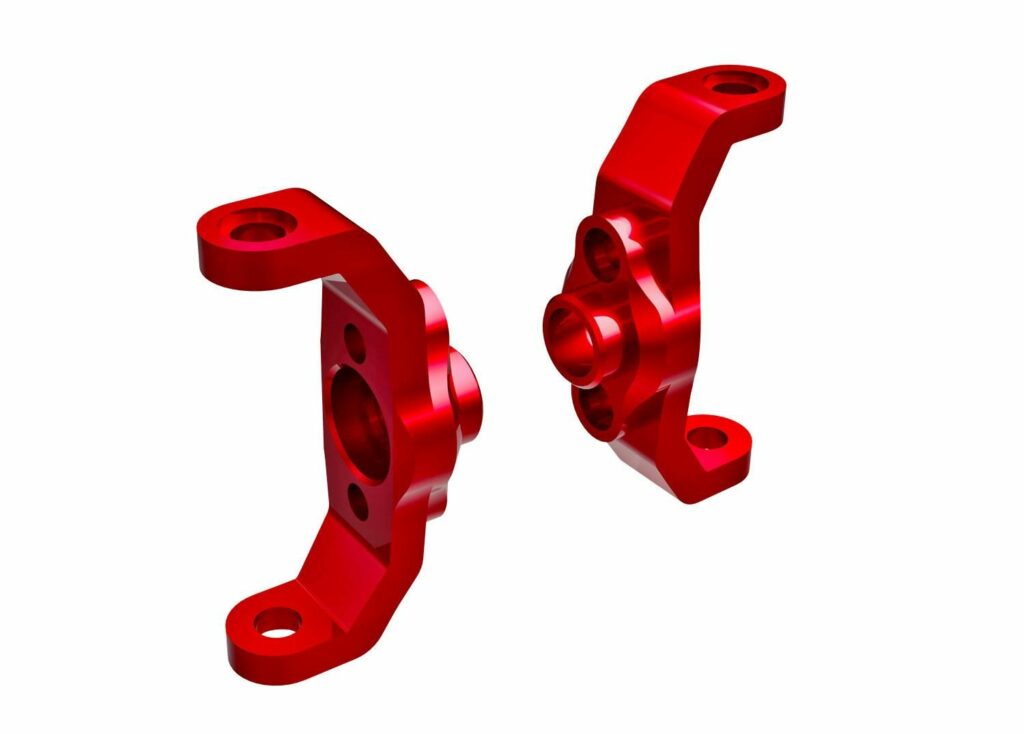 traxxas caster blocks, 6061 t6 aluminum (red anodized) (left & right) trx9733 red