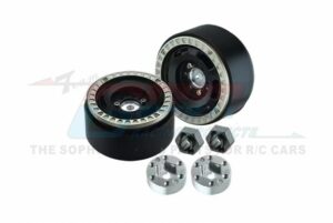 gpm traxxas trx 4m & axial scx 24 aluminium 1.33 inch beadlock wheel rims set (6 poles)