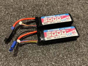 2x extreme lipo power 5000mah 3s 50c lipo batterijen in een prima staat!