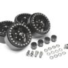 boom racing golem krait™ 1.9 aluminum beadlock wheels with 8mm wideners (4) [recon g6 certified] black brw780903bk