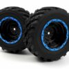 blackzon smyter mt wheels/tires assy (black/blue/2pcs) 540182