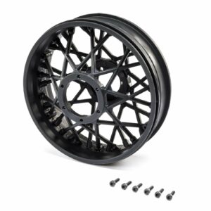 team losi rear wheel set, black: promoto mx los46001