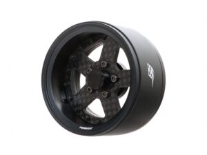 boom racing probuild™ 1.9" cf5 adjustable offset aluminum beadlock wheels (2) matte black/carbon fiber brpb009mbkcf