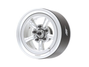 boom racing probuild™ 1.9" m5 adjustable offset aluminum beadlock wheels (2) flat silver/flat silver brpb054fsfs