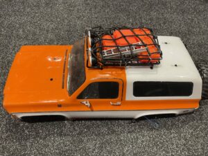 traxxas body, chevrolet blazer (1979), complete (orange) (includes grille, side mirrors, door handles, windshield wipers, front & rear bumpers, decals) gebruikt!