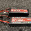 2x red power racing 50c 100c 5400mah 4s harcase lipo batterij met xt90 stekker (gebruikt)