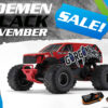 arrma 1/10 gorgon 4x2 mega 550 brushed monster truck rtr rood met accu en lader