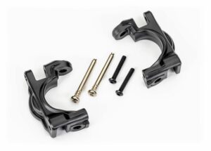 traxxas caster blocks (c hubs), extreme heavy duty, black (left & right)/ 3x32mm hinge pins (2)/ 3x20mm bcs (2) (for use with #9080 upgrade kit) trx9032