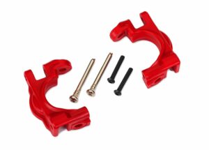 traxxas caster blocks (c hubs), extreme heavy duty, red (left & right)/ 3x32mm hinge pins (2)/ 3x20mm bcs (2) (for use with #9080 upgrade kit) trx9032r