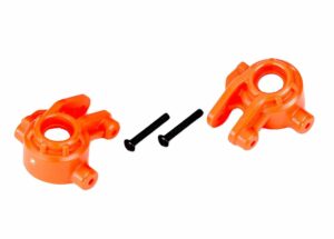 traxxas steering blocks, extreme heavy duty, orange (left & right)/ 3x20mm bcs (2) (for use with #9080 upgrade kit) trx9037t
