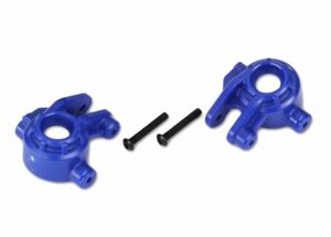 traxxas steering blocks, extreme heavy duty, blue (left & right)/ 3x20mm bcs (2) (for use with #9080 upgrade kit) trx9037x
