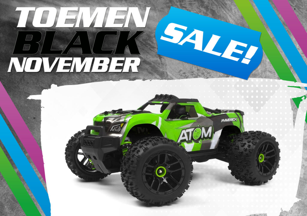 maverick atom 1/18 4wd electric monster truck – groen